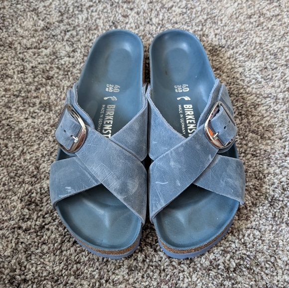 Birkenstock Siena Big Buckle Dusty Blue Sandal - Picture 1 of 3